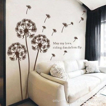 Environment-Friendly Dandelion Design Transparent Removable DIY PVC Wall Sticker for Decoration
